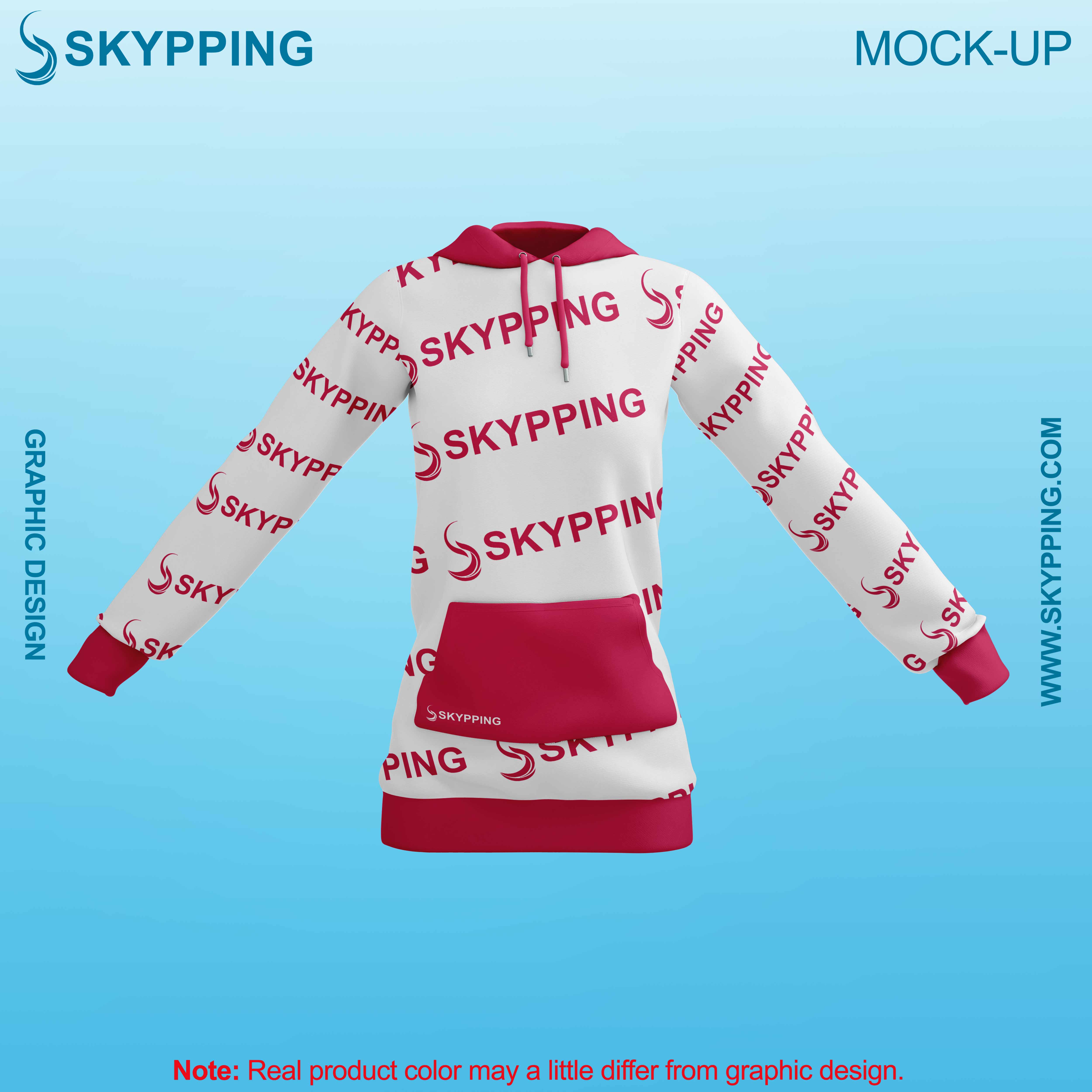 White Combo Pull Over Hoodie with Kangroo Pockets for Women